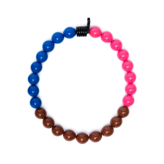 Choker elástico de cuentas multicolor, liviano, cómodo, versátil y atemporal. Diseño conceptual latinoamericano unisex.