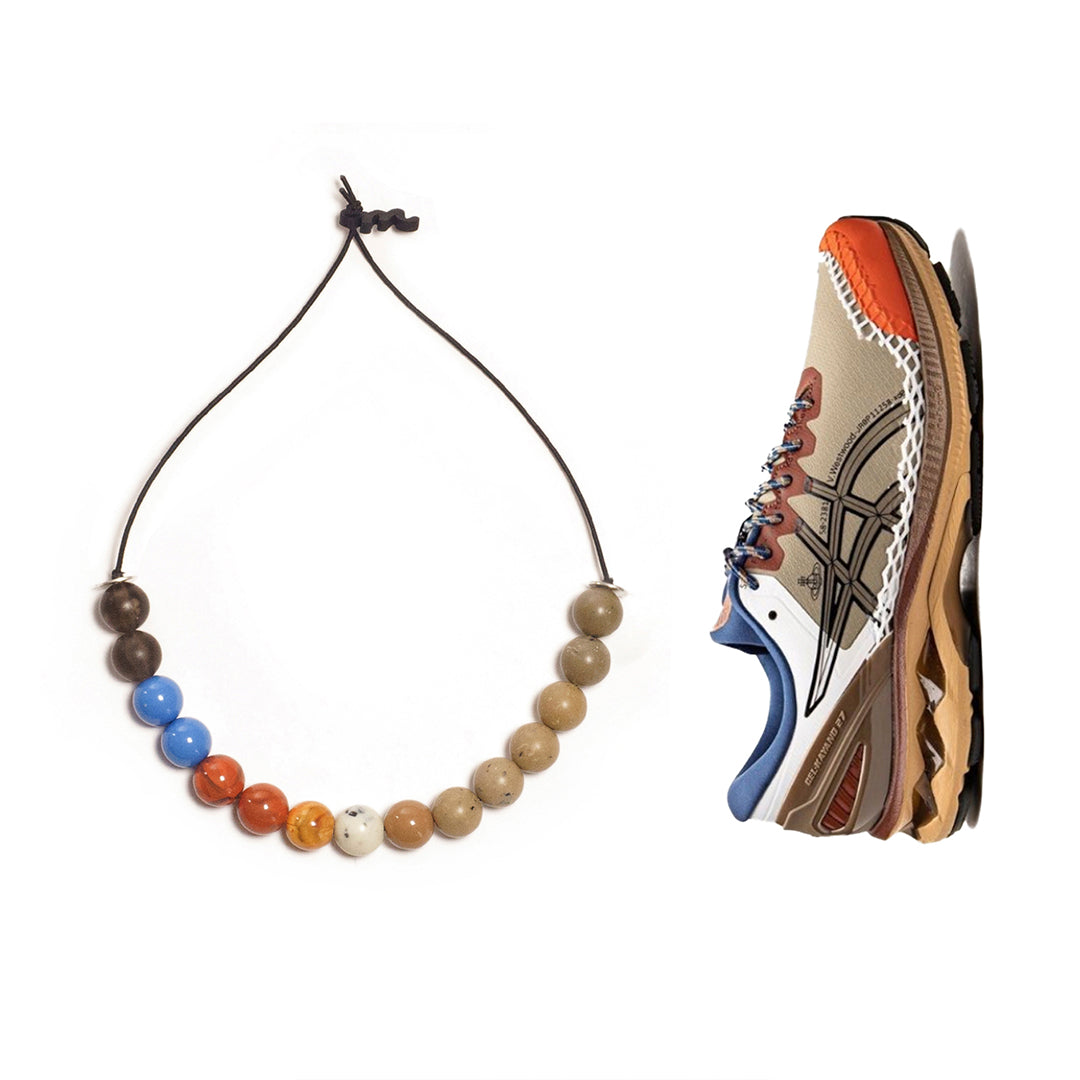 Choker elástico de cuentas multicolor, liviano, cómodo, versátil y atemporal. Diseño conceptual latinoamericano unisex.