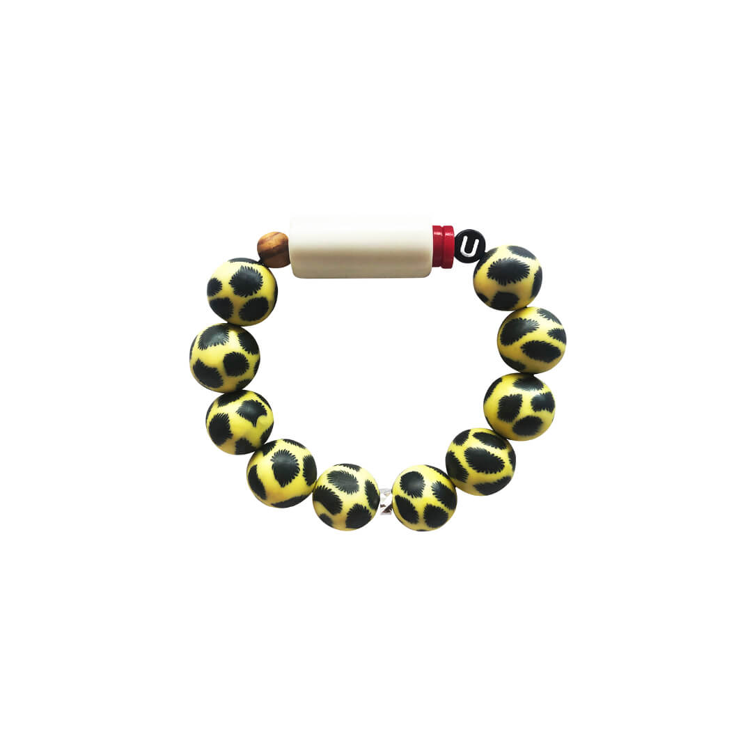 Material para armar pulsera elástica con cuentas variadas, en hilo de alta resistencia. Diseño conceptual latinoamericano. Edición Limitada.