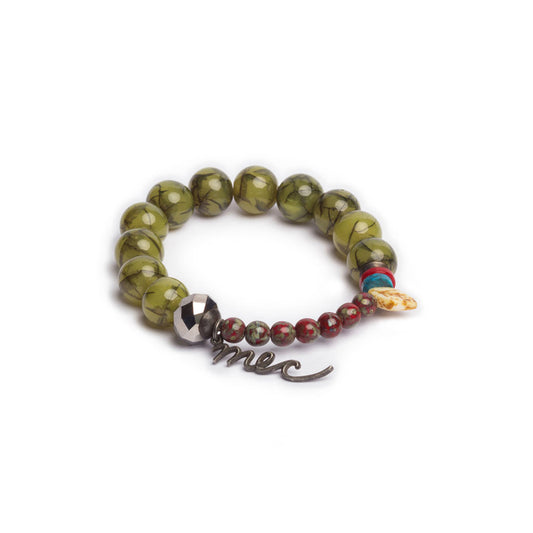 Pulsera multicolor elástica, liviana, cómoda, versátil y atemporal. Diseño conceptual latinoamericano. Escala macro.